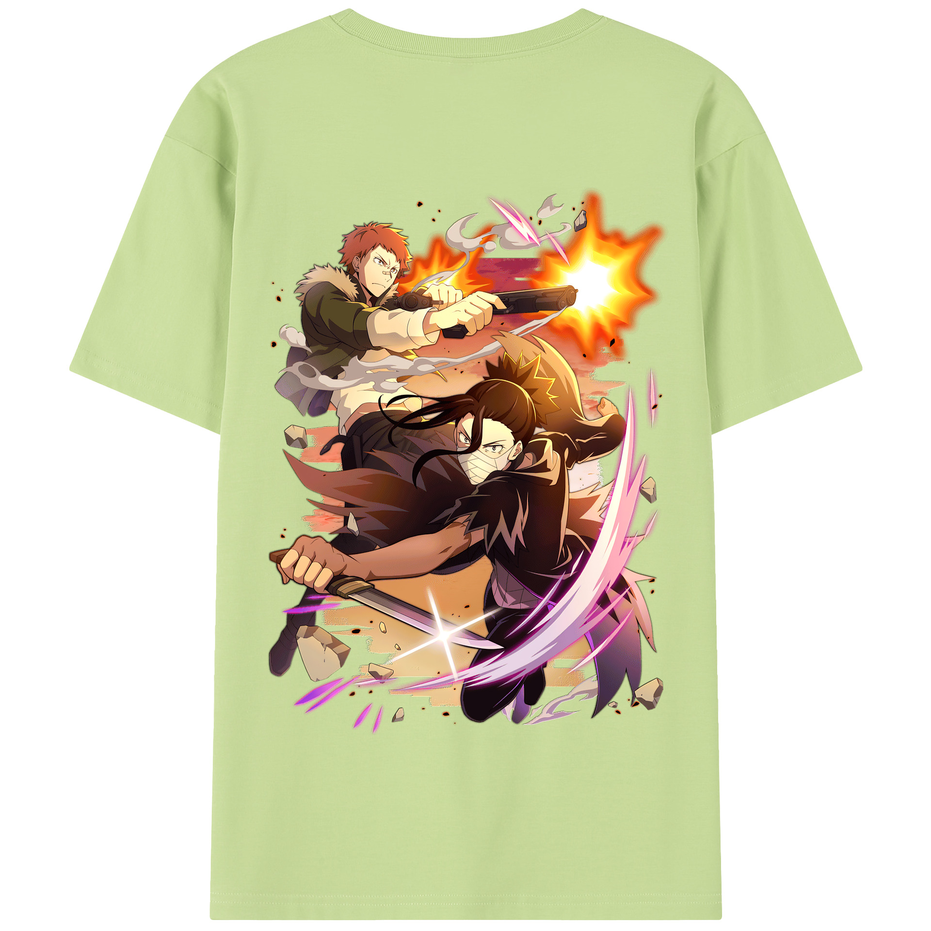 （画像用） 文豪ストレイドッグス Bungo Stray Dogs 綿100％半袖Tシャツ（背面プリント）